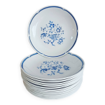 Lot de 12 assiettes creuses moulin des loups, alain