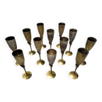 Lot de 12 authentiques anciennes fltes  champagne vintage