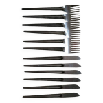 Lot de 12 couteaux fourchettes vintage design inox empilable