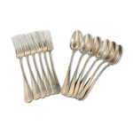 Lot de 12 couverts en métal argenté, années 1888 Lot de 12 couverts en métal argenté, années 1888