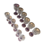 Lot de 12 verres cristals arques durand et pied lilas