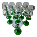 Lot de 12 verres  pieds luminarcs vintage