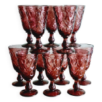 Lot de 12 verres la rochre amthyste lyonnais