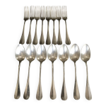 Lot de 15 anciens couverts en mtal argent monogramm, orfvrerie christofle