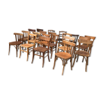 Lot de 15 chaises bistrot dpareilll en bois courb