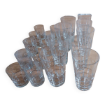 Lot de 19 verres en cristal - cristalerie lorraine