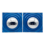 Lot de 2 appliques murales bleues vintage des ann�es 90 paul neuhaus chrome