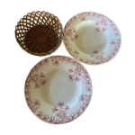 Lot de 2 assiettes creuses estampilles bfk modle capucines