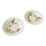 Lot de 2 assiettes creuses faïence sarreguemines Lot de 2 assiettes creuses faïence sarreguemines