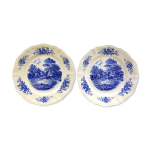 Lot de 2 assiettes d�cor romantic bleu