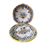 Lot de 2 assiettes dcoratives en faence de rouen