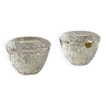 Lot de 2 bougeoirs en cristal d'arques ancien Lot de 2 bougeoirs en cristal d'arques ancien