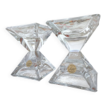 Lot de 2 bougeoirs cristal d'arques vintages Lot de 2 bougeoirs cristal d'arques vintages