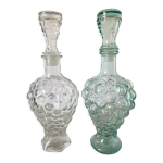 Lot de 2 carafes vintage en verre raisin