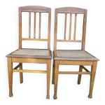 Lot de 2 chaises bistrot cannage bois art nouveau dco