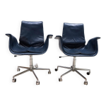 Lot de 2 chaises de bureau en cuir kill international 6727 par fabricius & kastholm