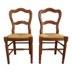 Lot de 2 chaises pailles baumann