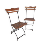 Lot de 2 chaises pliantes, chaises de jardin, annes 1930