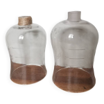 Lot de 2 cloches entonoire vintage verre laboratoire gradu cabinet curiosit