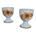 Lot 2 coquetiers fleurs tournesol fabrication artisanale