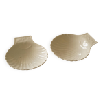 Lot de 2 coupelles coquille st - jacques en porcelaine blanche, apilco france