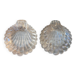 Lot de 2 coupelles vintage en verre moul forme coquillage