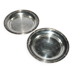 Lot de 2 dessous de carafe - porte - bouteille vintage en m�tal argent� cometal