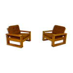 Lot 2 fauteuils en pin design su�dois roland wilhelmsson ann�e 70