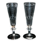 Lot de 2 flûtes à champagne ancienne en cristal taillé de baccarat 1900 Lot de 2 flûtes à champagne ancienne en cristal taillé de baccarat 1900