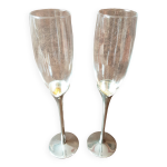 Lot de 2 fltes champagne cristal