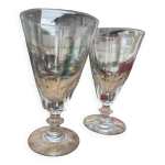 Lot - 2 grands verres  absinthe en verre pais