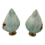 Lot de 2 lampes de table en verre de murano par la murrina