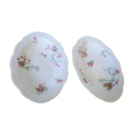 Lot 2 raviers anciens en porcelaine limoges decor petites roses sur fond blanc