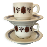 Lot de 2 tasses bistrot vintage