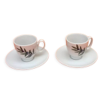 Lot de 2 tasses  caf avec soucoupes guy degrenne en porcelaine
