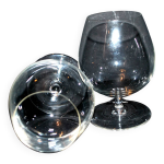 Lot de 2 verres  cognac en cristal - verres ballon dgustation h12 cm