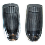 Lot 2 verres jus eau vintage en verre moul  cte vnitienne portieux h15
