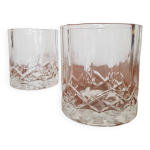 Lot de 2 verres � whisky en cristal