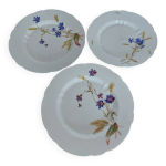 Lot de 3 anciens plats ronds porcelaine de limoges haviland