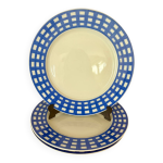 Lot de 3 assiettes  dessert guy degrenne paro bleu