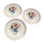 Lot de 3 assiettes  gteau, dcor selestat, schlettstadt, de sarreguemines