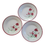 Lot de 3 assiettes plates sarreguemines digoin modle ?illet
