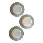 Lot de 3 assiettes plates villeroy & boch vert amande & blanc