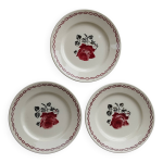 Lot de 3 assiettes vintage plates 19cm semi porcelaine badonviller germaine
