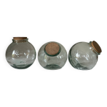 Lot de 3 bonbonnires en verre vintage annes 60 70