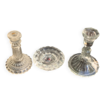 Lot de 3 bougeoirs en verre et cristal, cristal d'arques, vintage