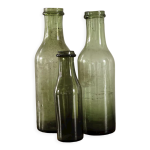 Lot de 3 bouteilles � conserve en verre souffl�