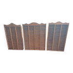Lot 3 casiers collection rangement bois d�coration casier d'imprimerie pour collections