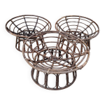 Lot de 3 fauteuils demi sphre en rotin vintage