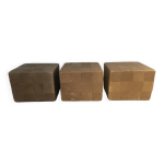 Lot de 3 grand pouf cubic de sede cuir suisse annes 70